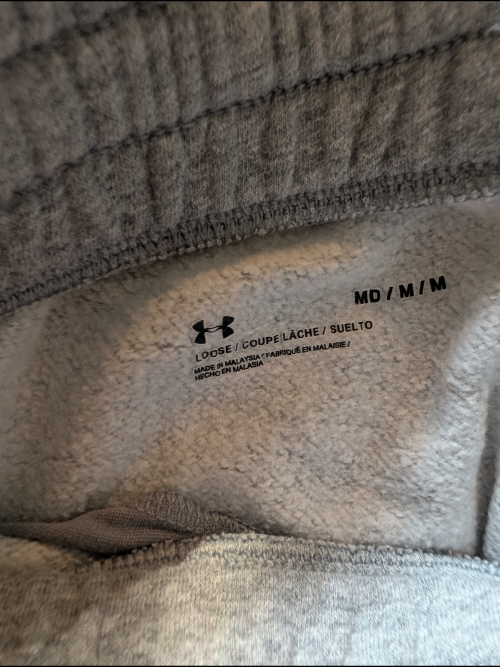 Under Armour Women's Light Gray Sweatpants with Black Logo - Picture 4 of 8